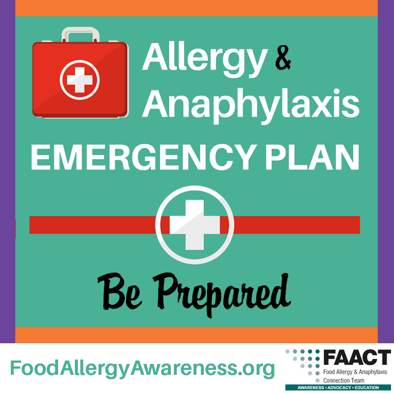 Allergy & Anaphylaxis Emergency Plan - Be prepared poster